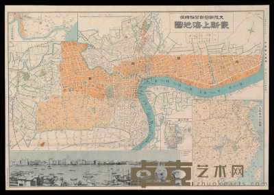 M 1932年日本印制《最新上海地图》一幅 